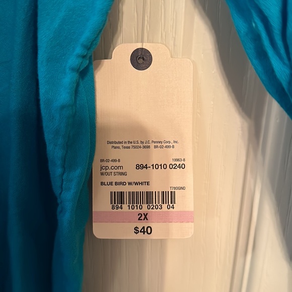 NWT St. John’s Bay women’s shirt teal blue 2X - Picture 3 of 6